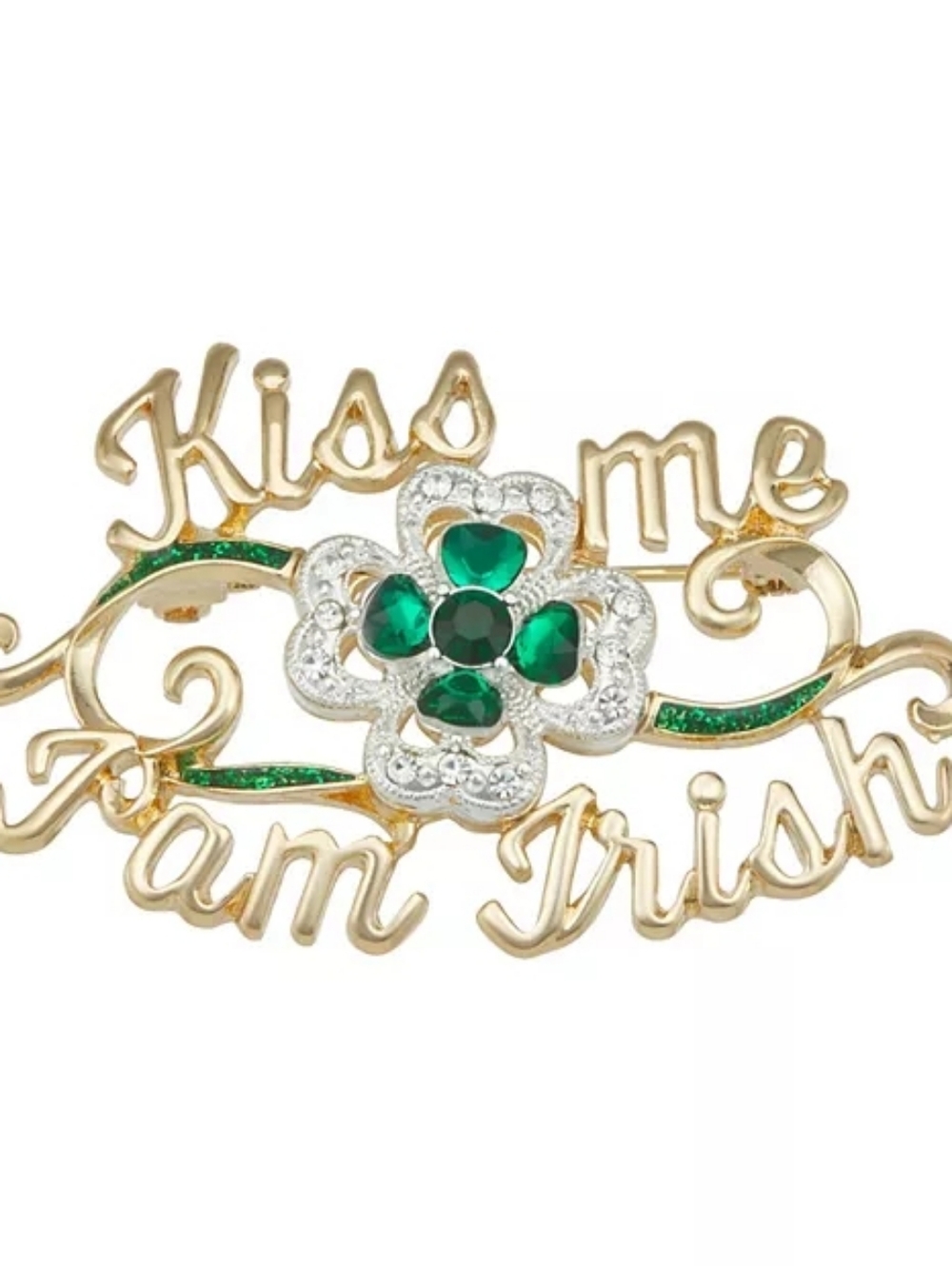 Napier St. Patrick's Day Kiss Me I'm Irish Pin